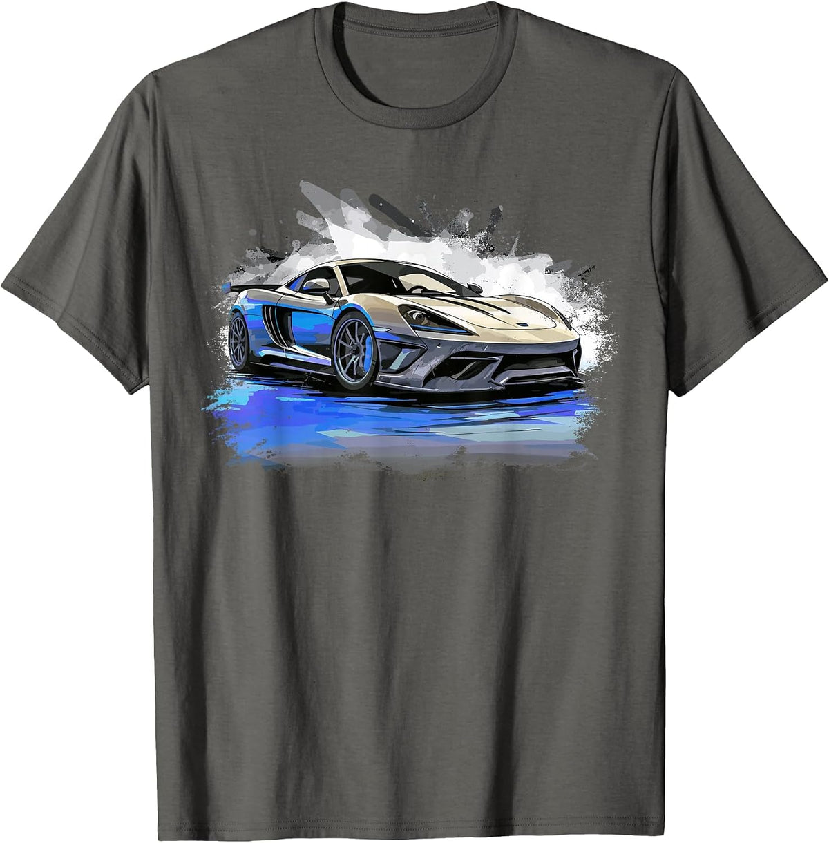 Supercar Sports Car Exotic Concept Art Hypercar Boys Graphic T-Shirt - Asphalt Grey