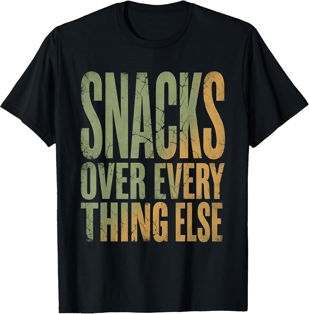 Men's Snacks Over Everything Funny Raccoon Design T-Shirt - Black
