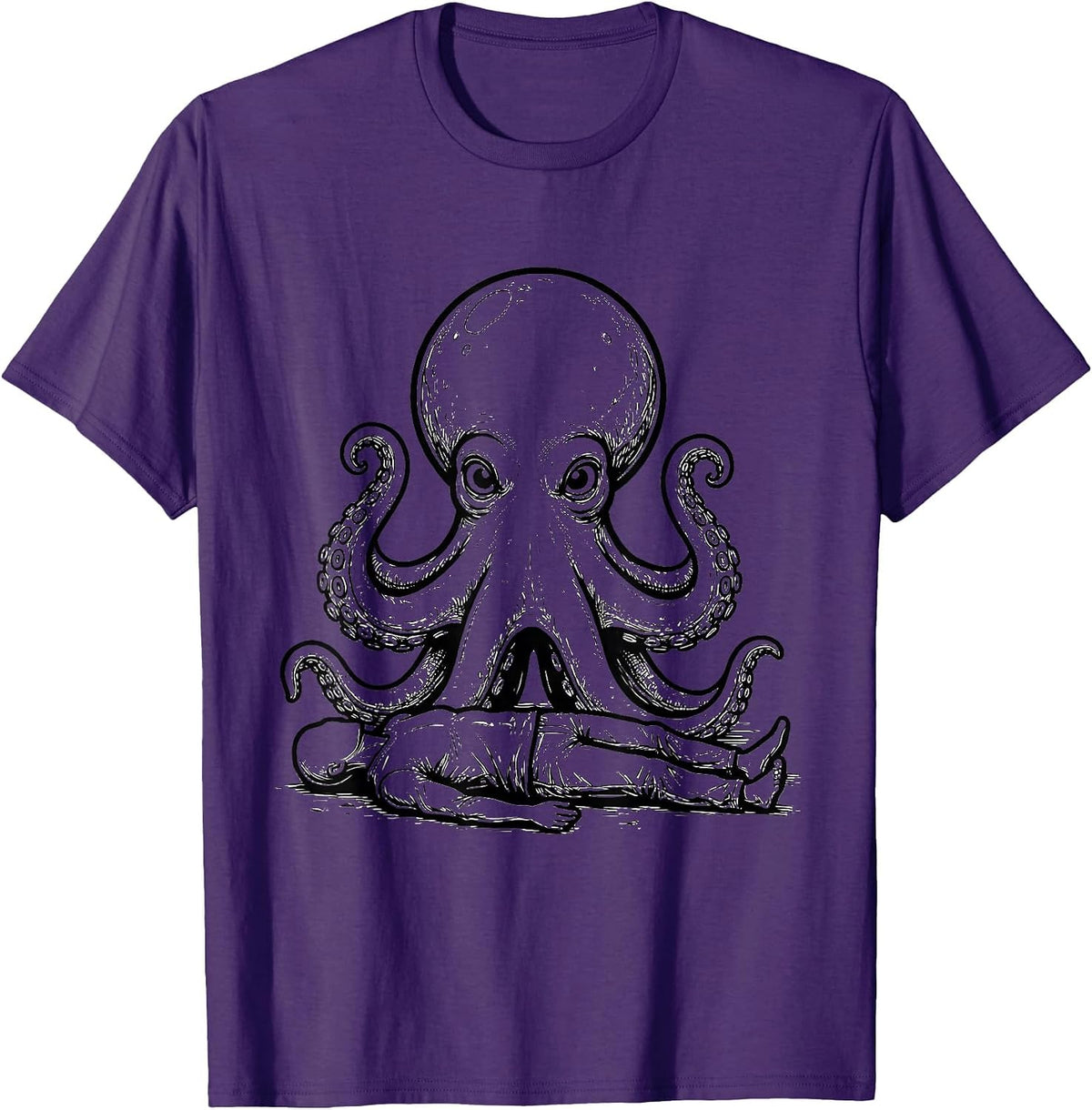Men's Octopus Kraken Funny Animal Lover Humor T-Shirt - Purple