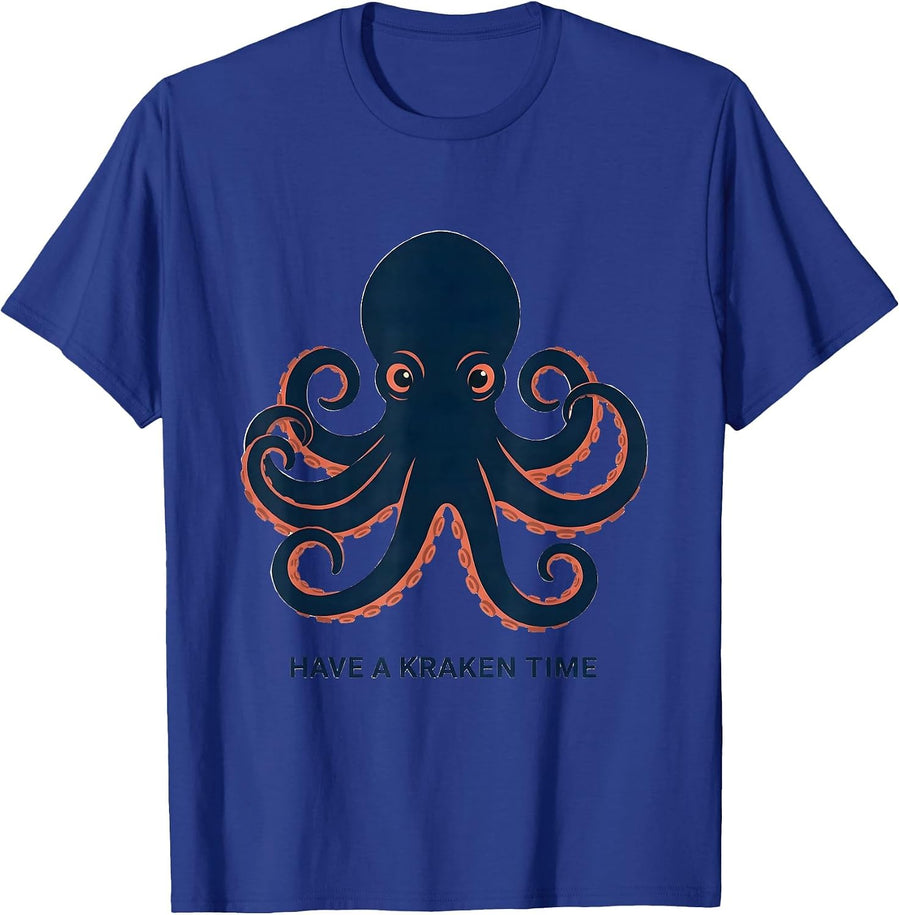 Have A Kraken Time Minimalist Octopus Lover Gift T-Shirt - Royal Blue
