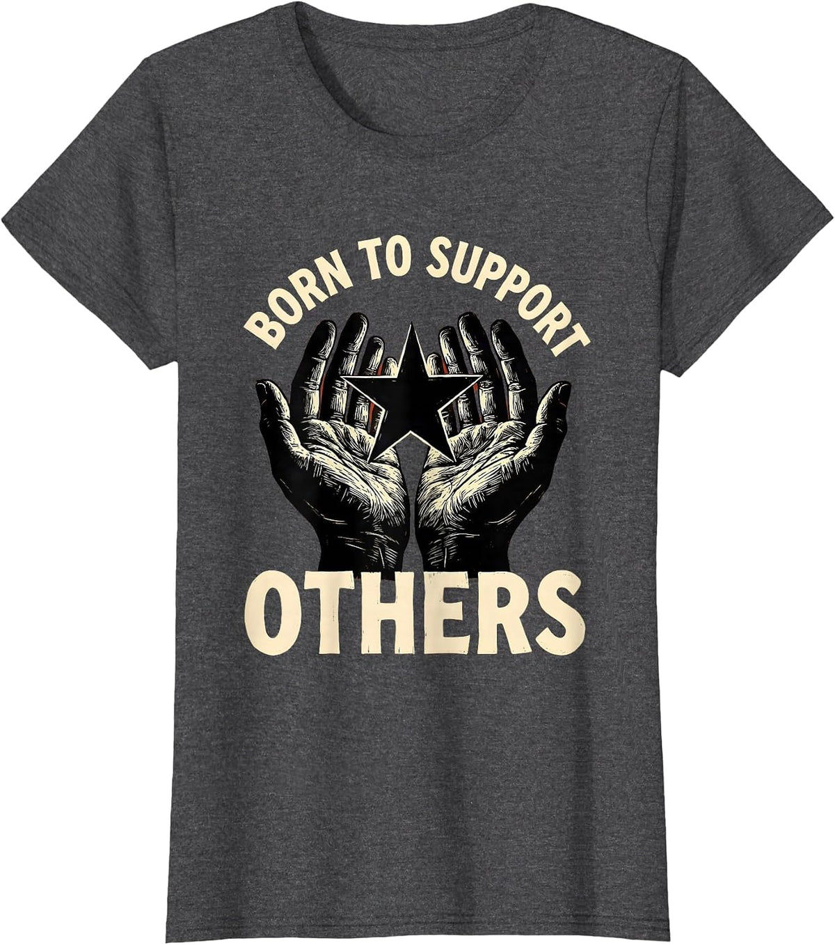 Women's Born to Support Others Paraprofessional Design T-Shirt - Dark Heather Grey