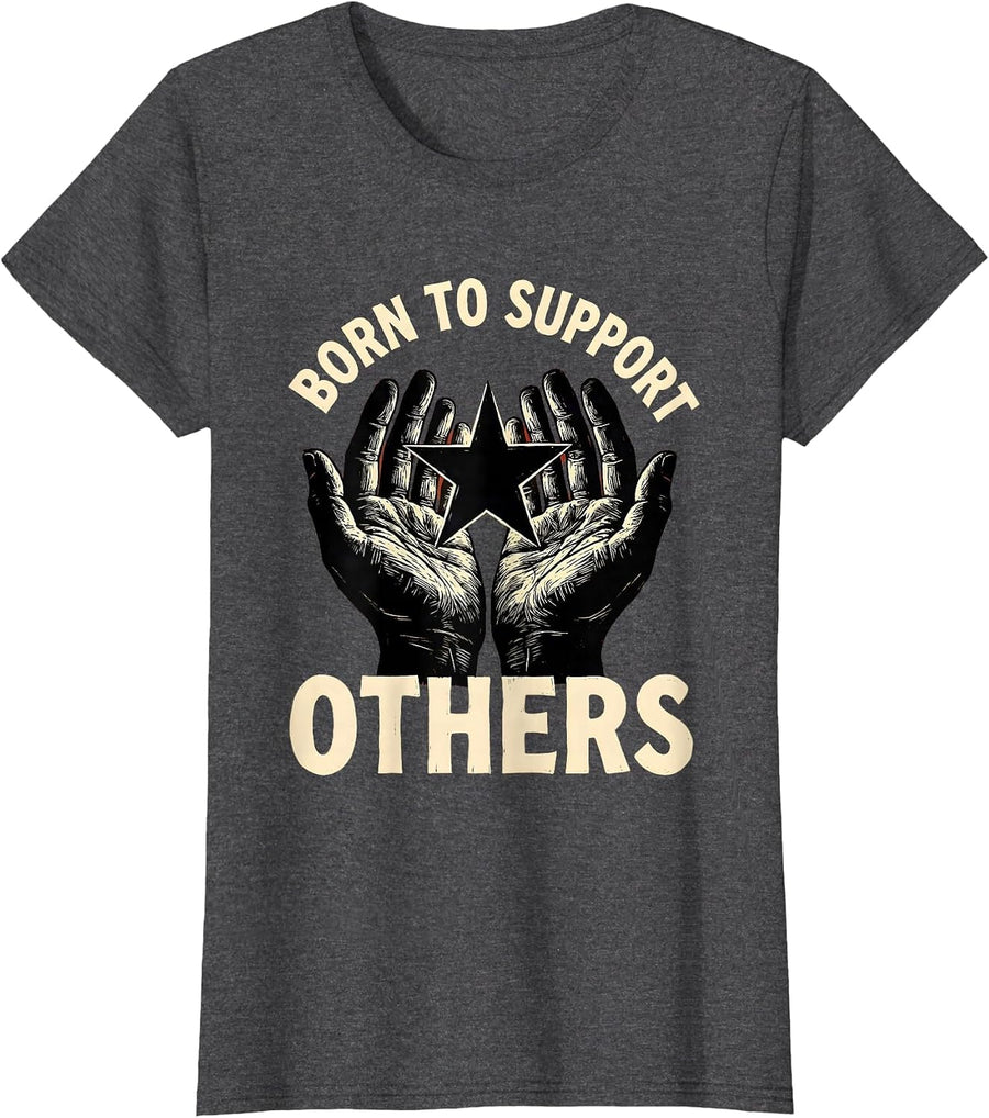 Women's Born to Support Others Paraprofessional Design T-Shirt - Dark Heather Grey