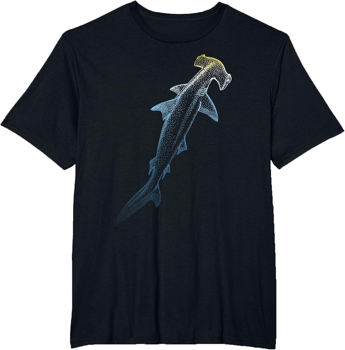 Beautiful Colors Swimming Hammerhead Shark Lovers T-Shirt - Black
