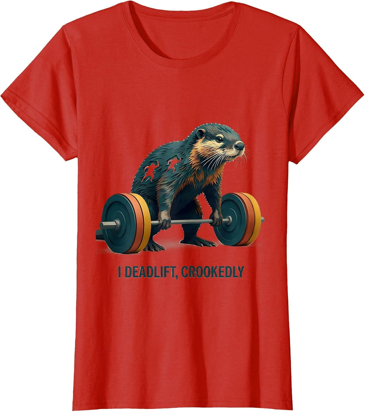 I Deadlift, Crookedly Funny Gym Workout Weightlifting Humor T-Shirt - Red