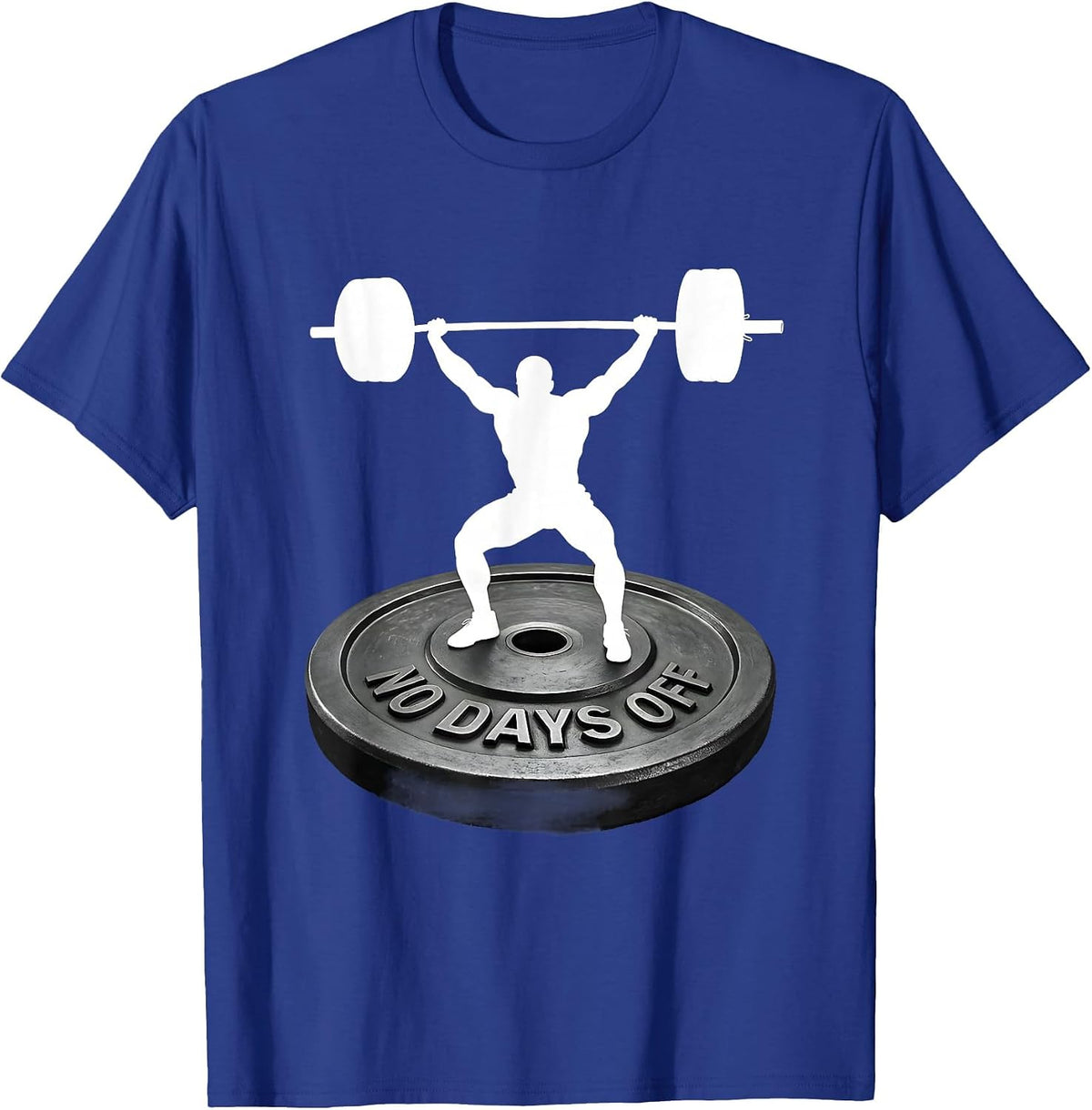 Men's No Days Off Gym Workout Motivation Design T-Shirt - Royal Blue