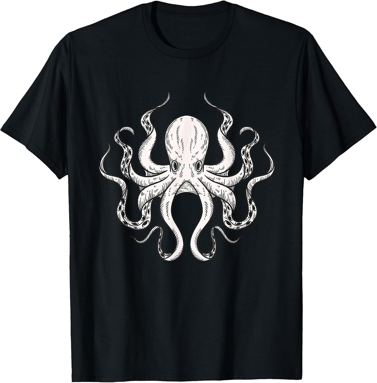 Octopus T-Shirt Kraken Tshirt Men Women Boys Girls Kids Tees T-Shirt - Black