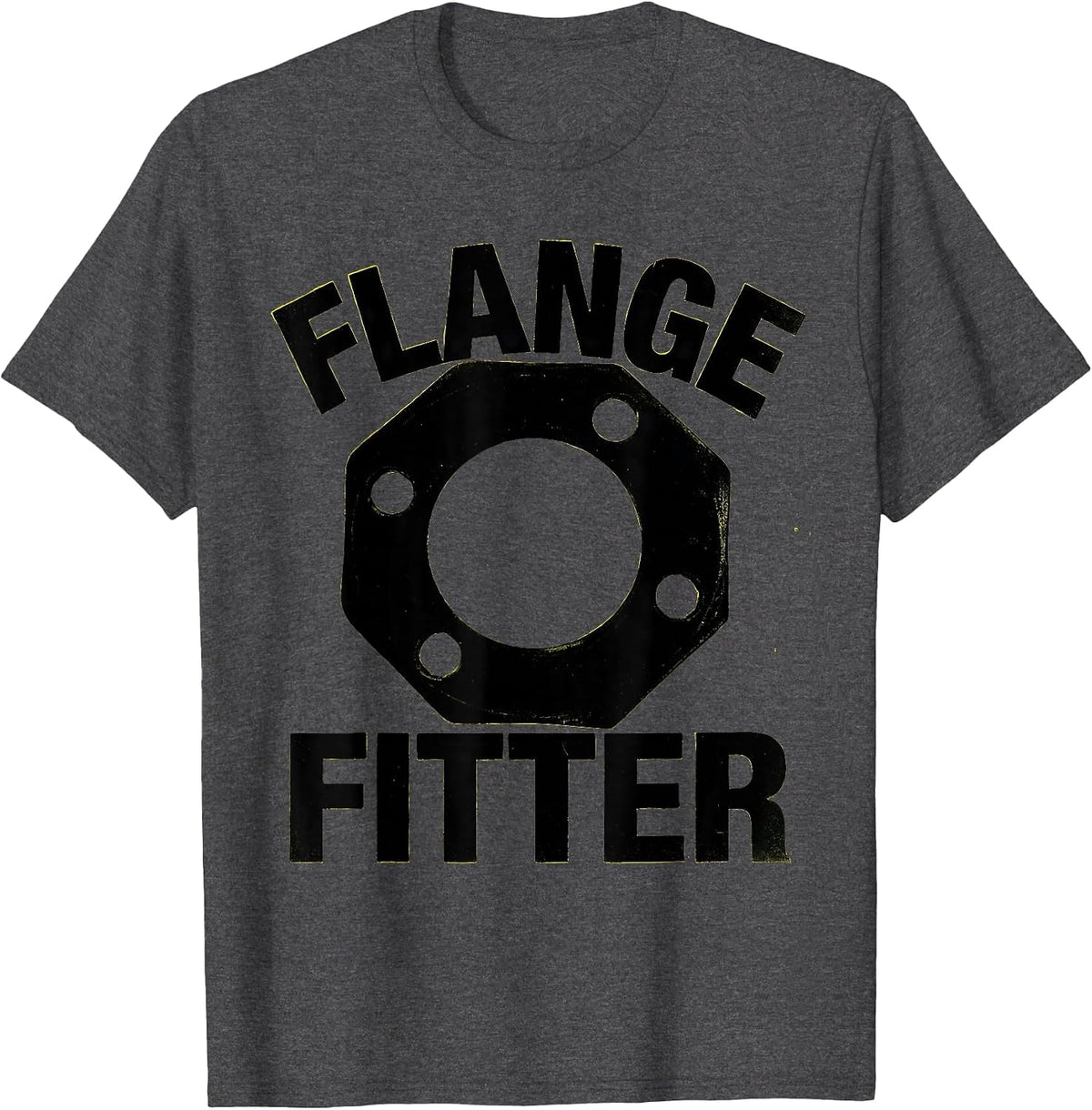 Men's Flange Fitter Funny Plumber Pipefitter Occupational Humor T-Shirt - Dark Heather Grey