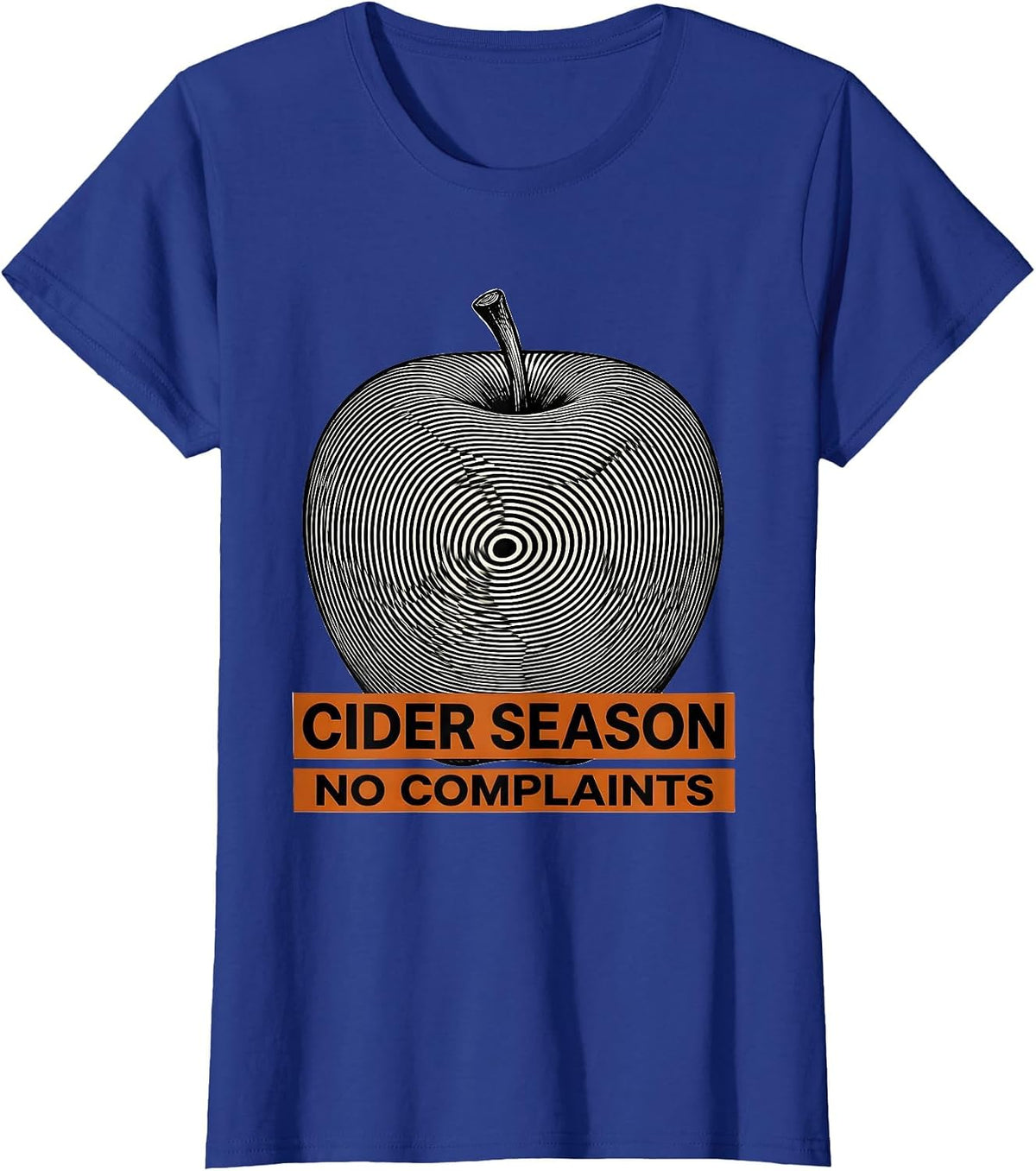 Women's Cider Season No Complaints Fall Graphic Design T-Shirt - Royal Blue