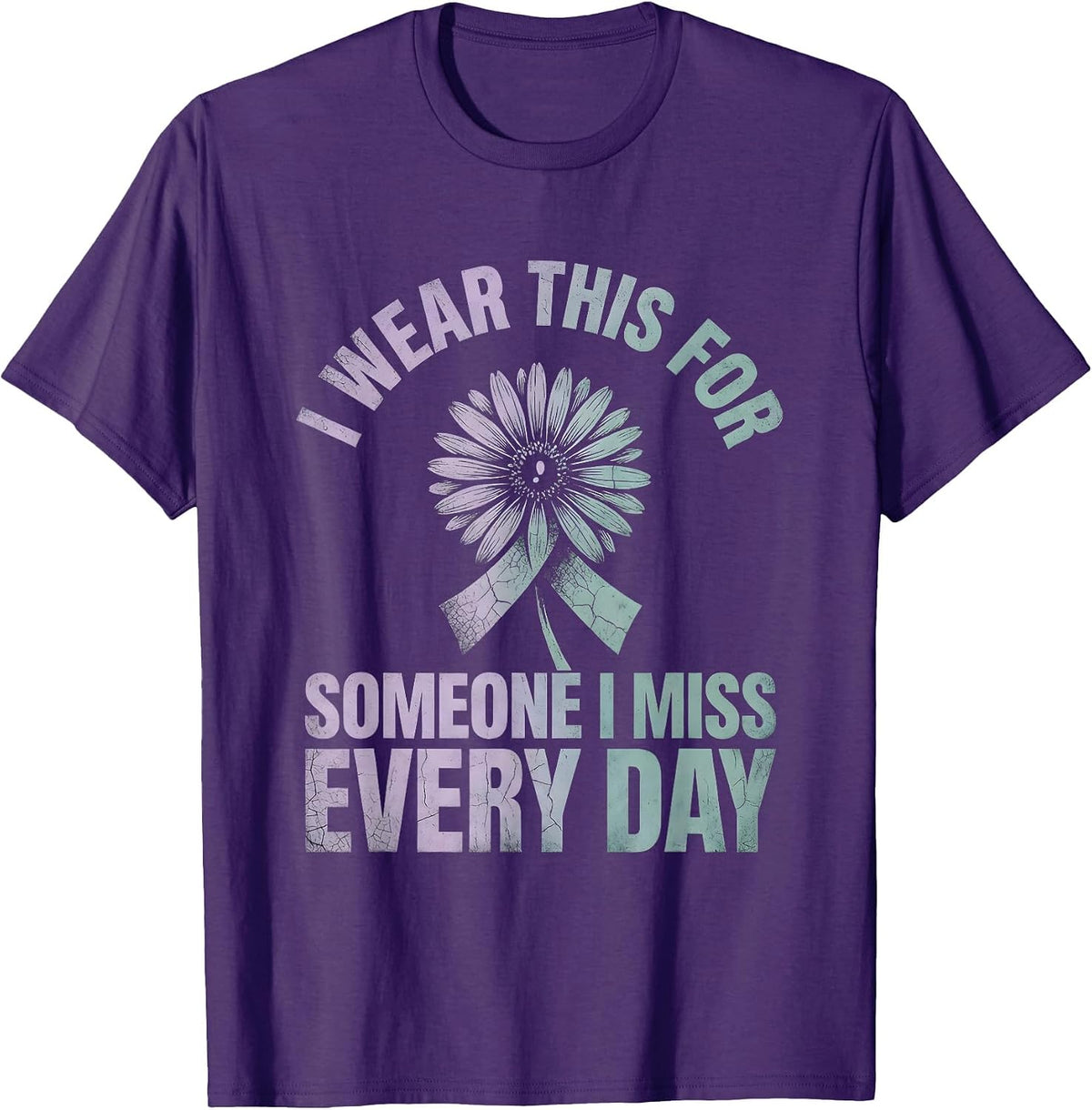 I Wear This For Someone I Miss Every Day Boho Semicolon T-Shirt - Purple