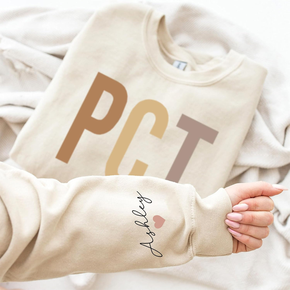 Personalized PCT Sweatshirt, Custom Patient Care Tech Shirt, Hospital Staff Gift, Gift for Healthcare Worker - size chart