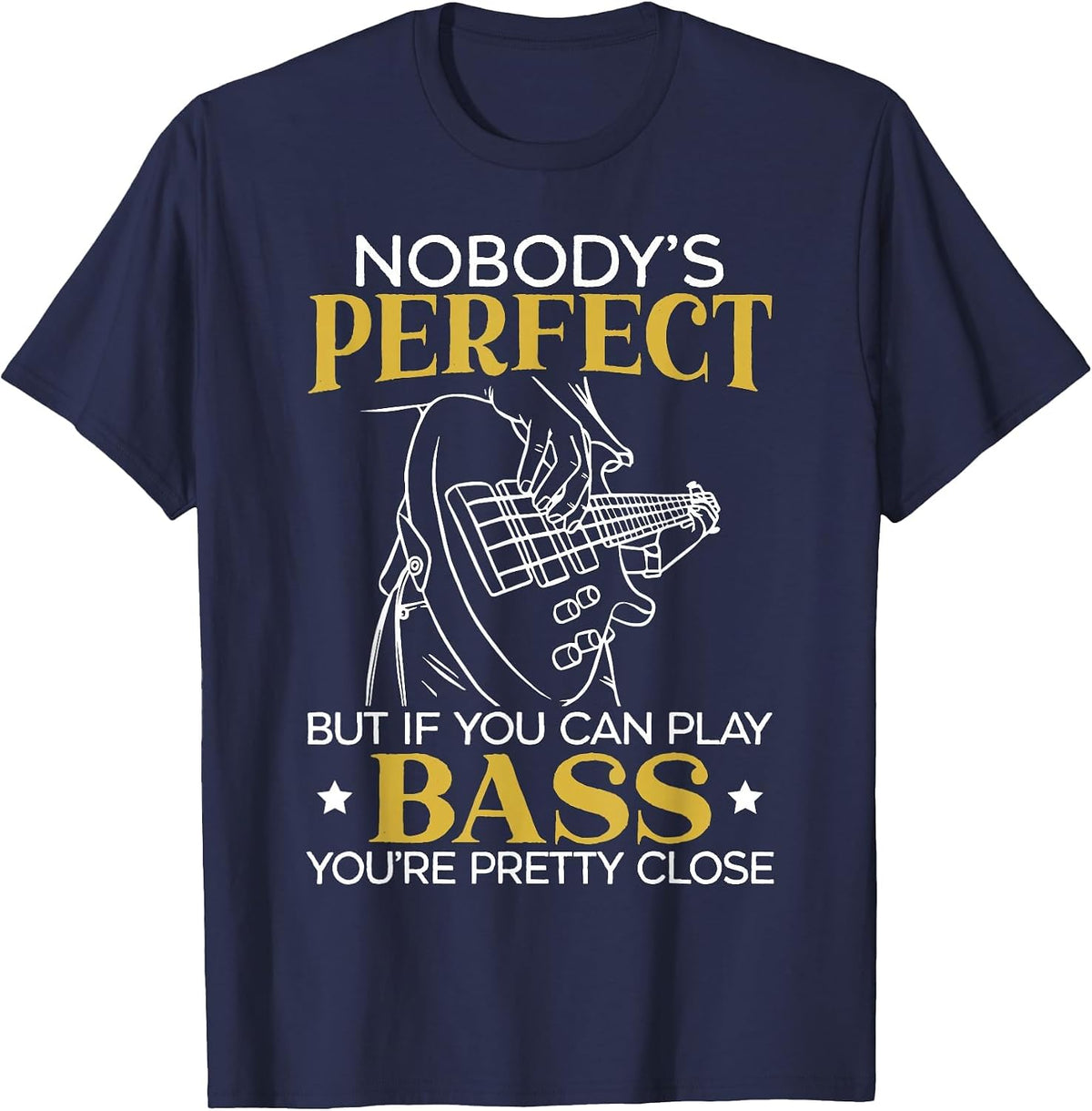 Bass Guitar Player Bassist Guitarist Musician Music T-Shirt - Navy Blue