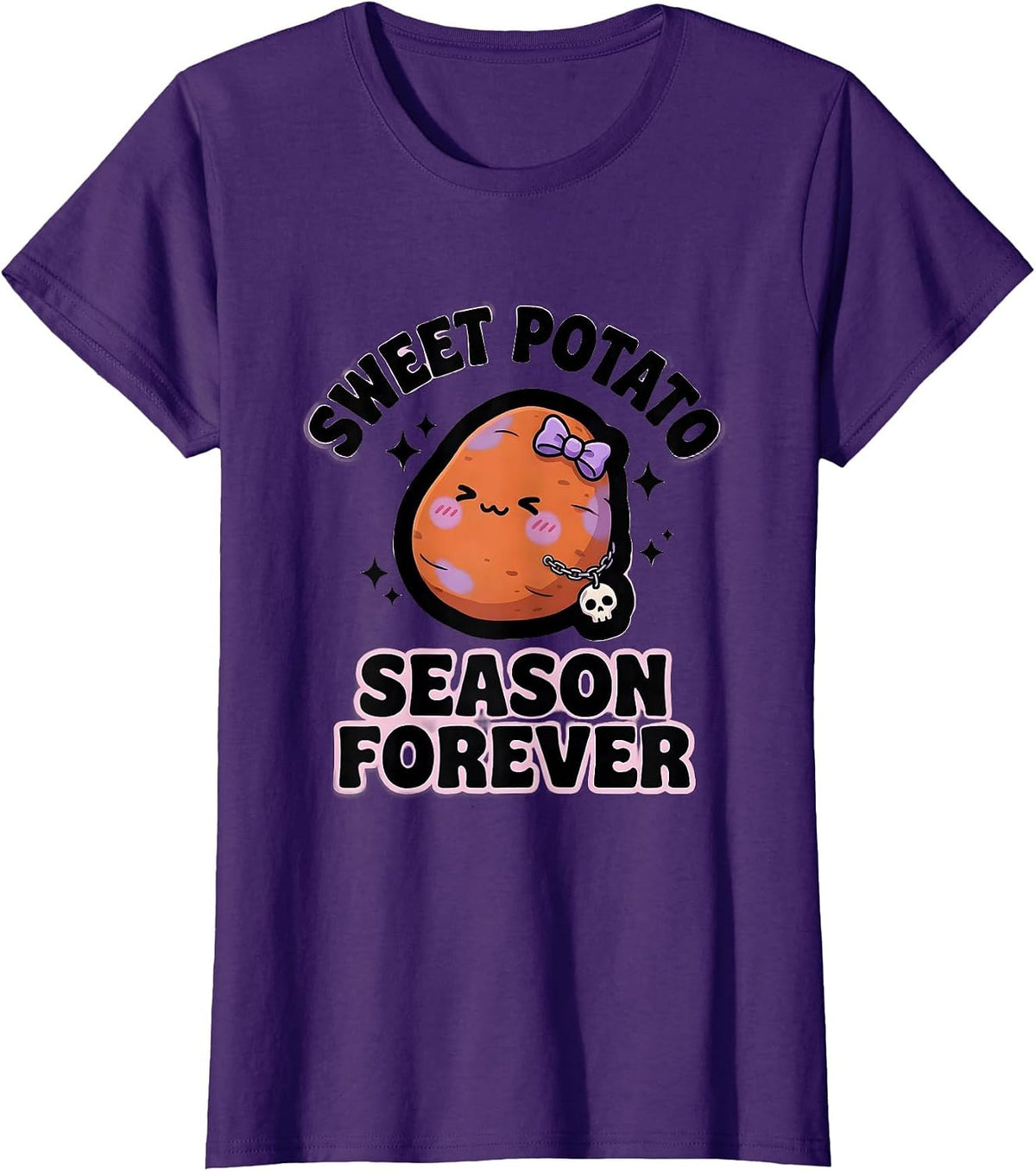 Women's Sweet Potato Season Forever Harvest Design T-Shirt - Purple