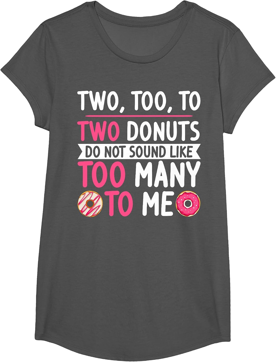 English Teacher Outfit Donut Graphic English Grammar Lessons T-Shirt - Girls Asphalt Grey