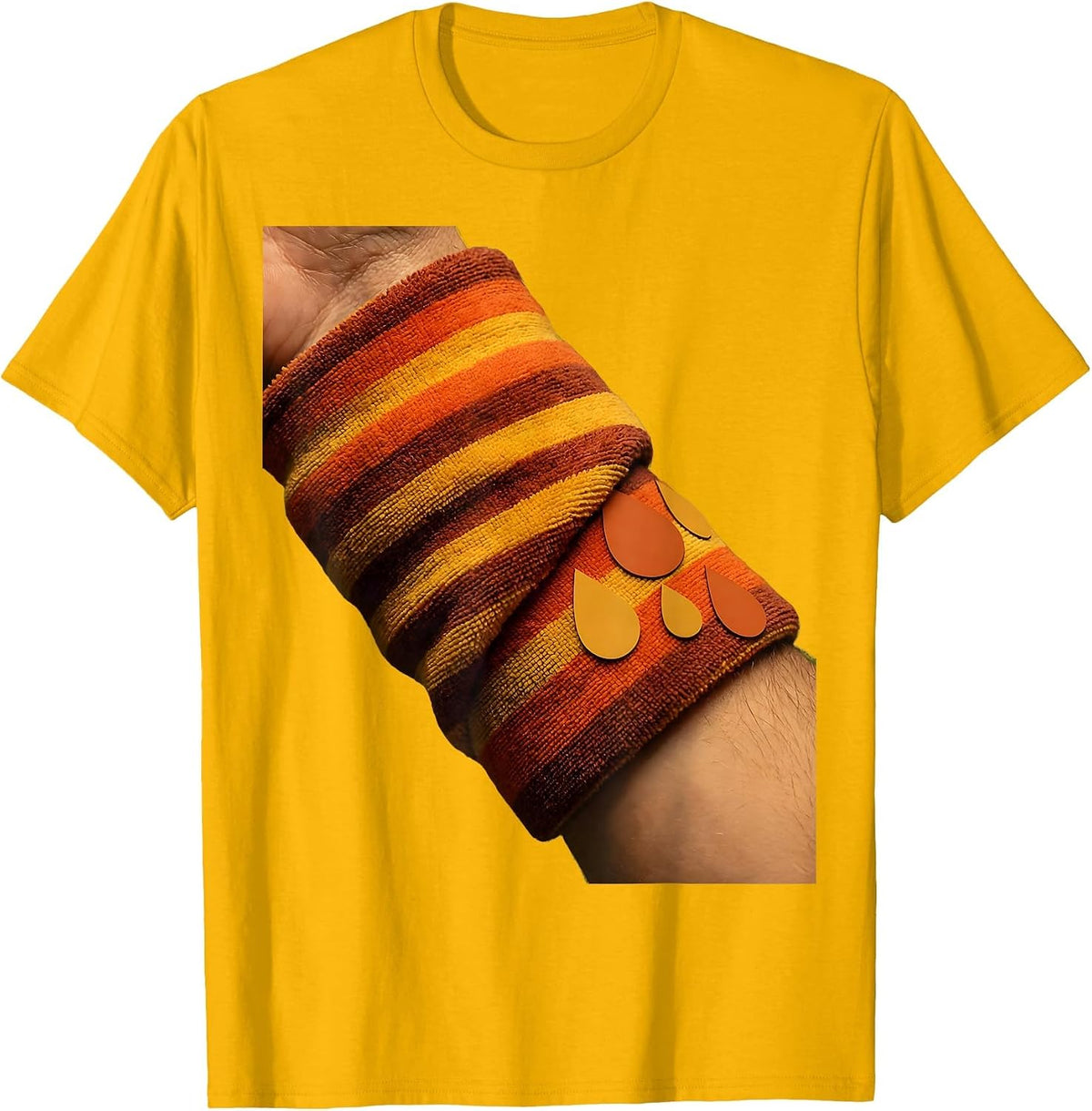 Tennis Wristband Sweat Closeup Graphic Tee T-Shirt - Golden Yellow