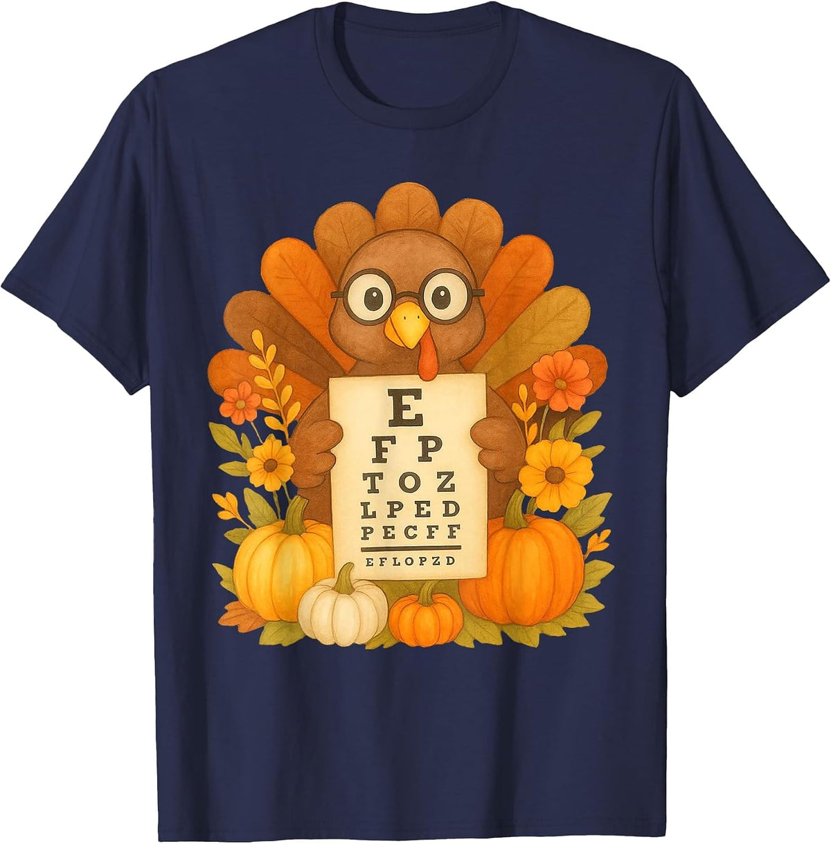 Eye Chart T-Shirt - Navy Blue