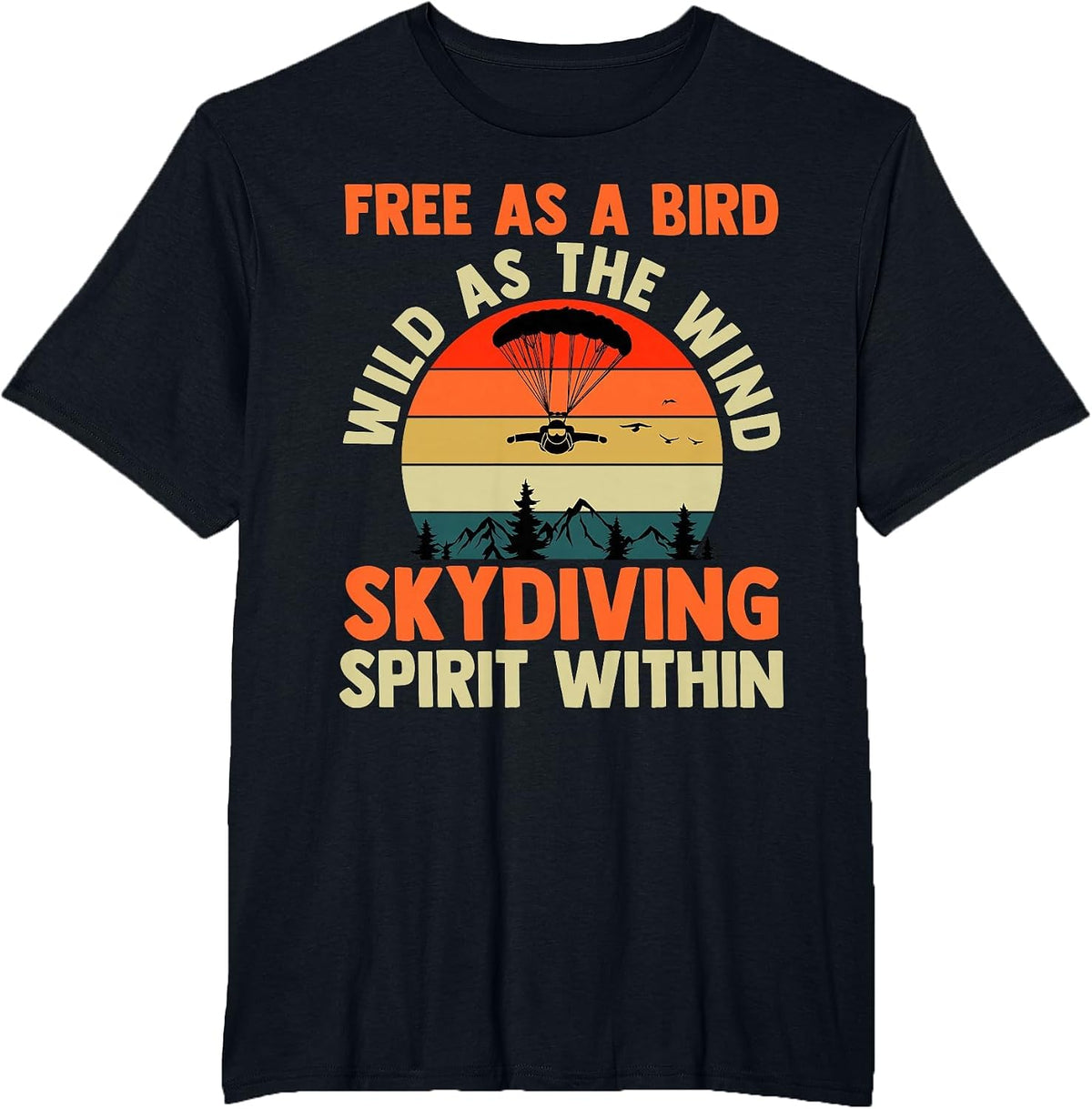 Parachuting Skydiver Skydiving T-Shirt - Black