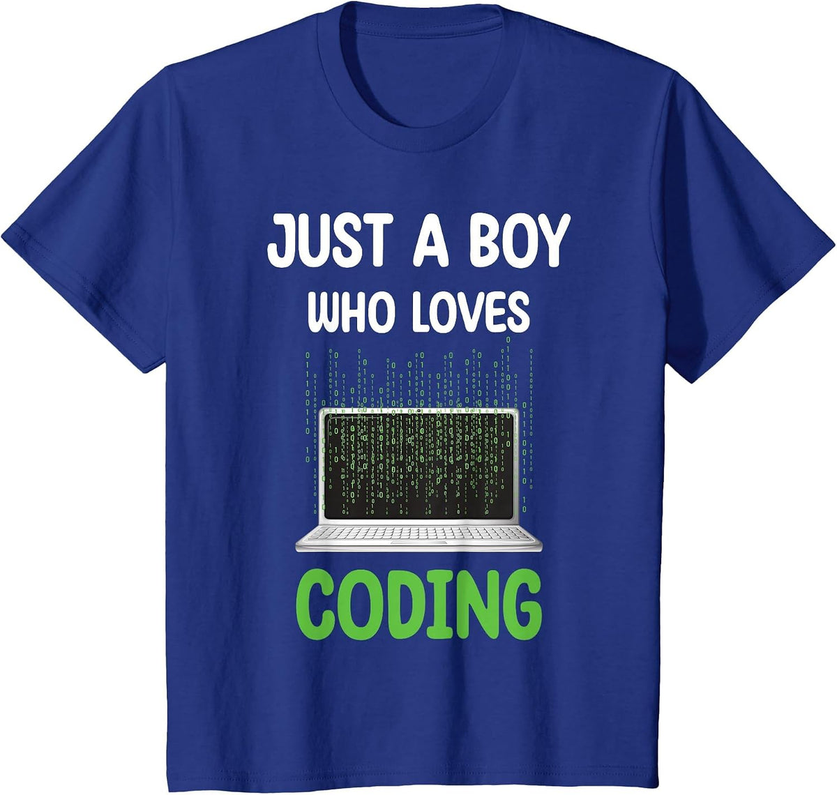 Just A Boy Who Loves Coding Computer Funny Kids Boys T-Shirt - Royal Blue