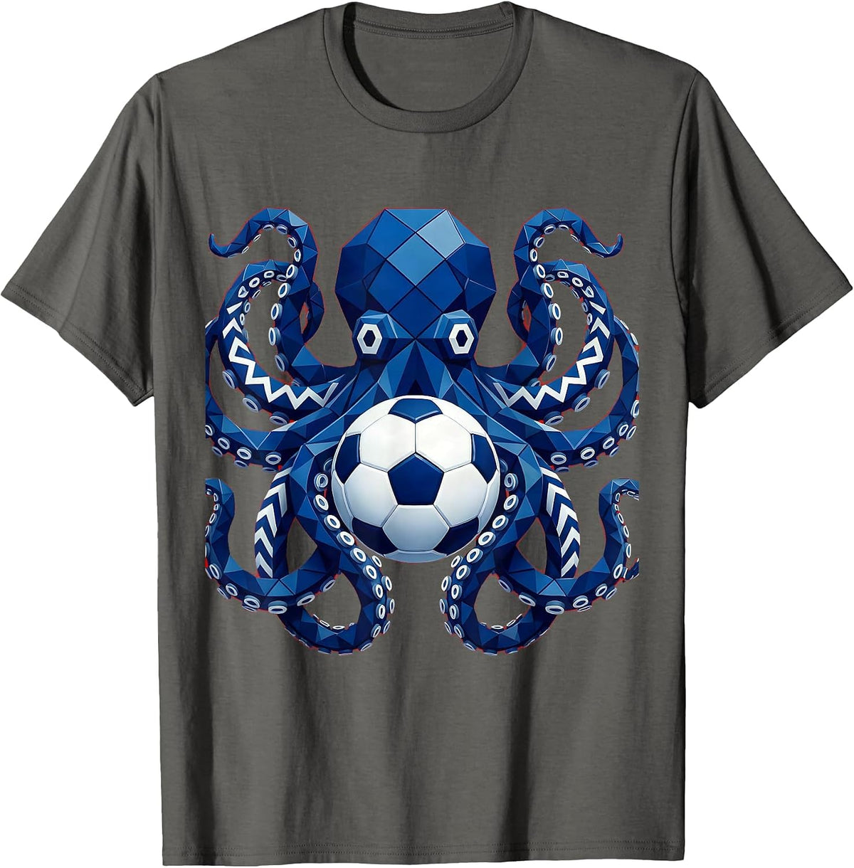 Octopus Soccer Ball Underwater Graphic T-Shirt - Asphalt Grey
