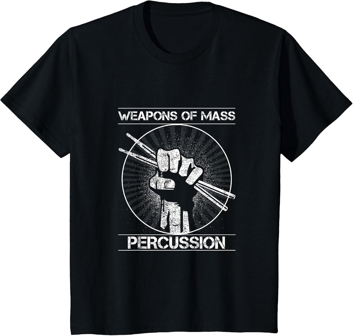 Drummers Weapons of Mass Percussion Funny Drum Stick T-Shirt T-Shirt - Black
