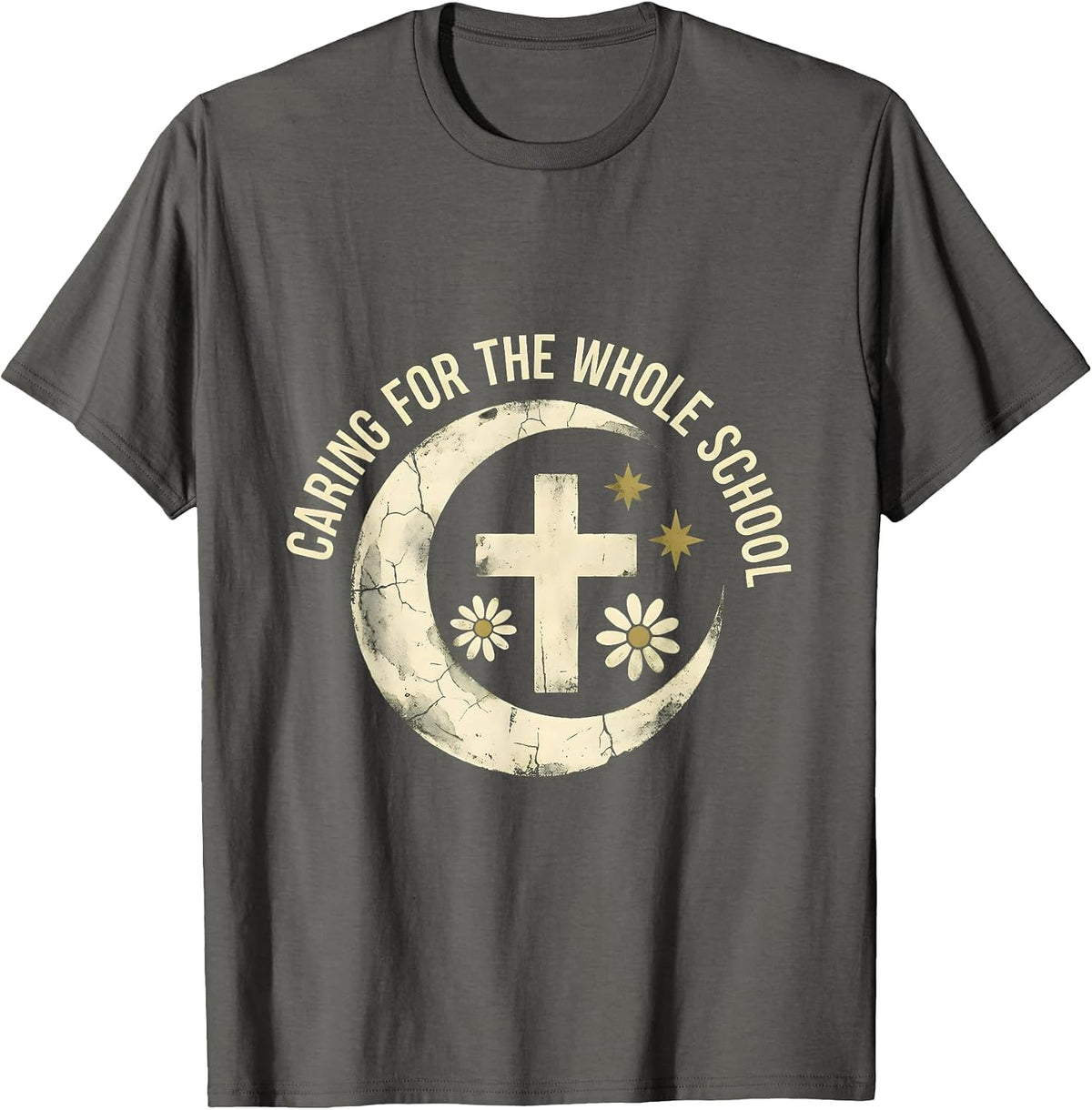 Men's Caring for the Whole School Nurse Design T-Shirt - Asphalt Grey