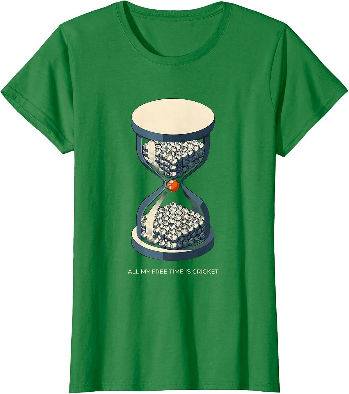 All My Free Time Is Cricket Funny Cricket Fan Sport Lover T-Shirt - Kelly Green