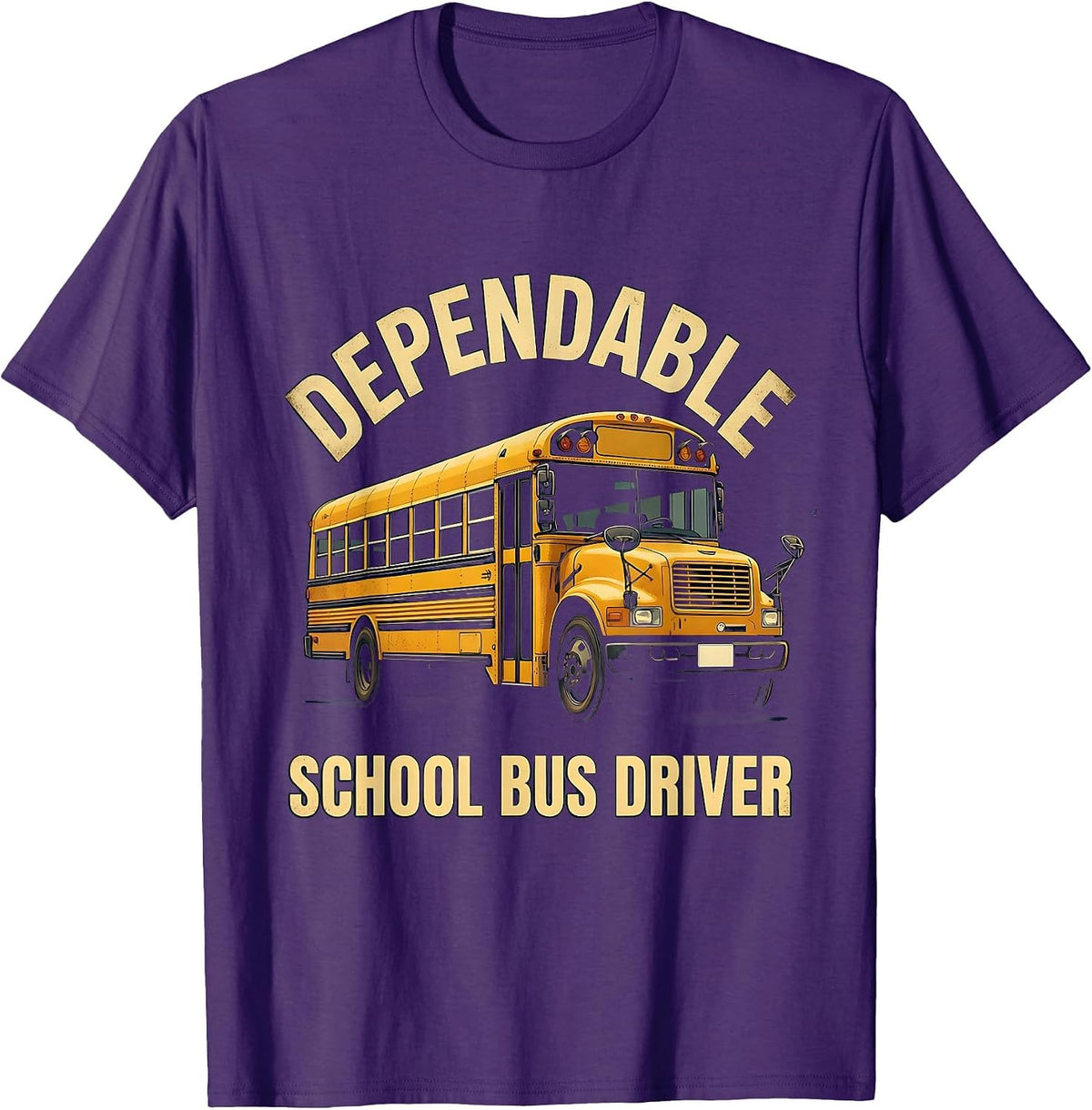 Dependable School Bus Driver Vintage School Bus Driver T-Shirt - Purple