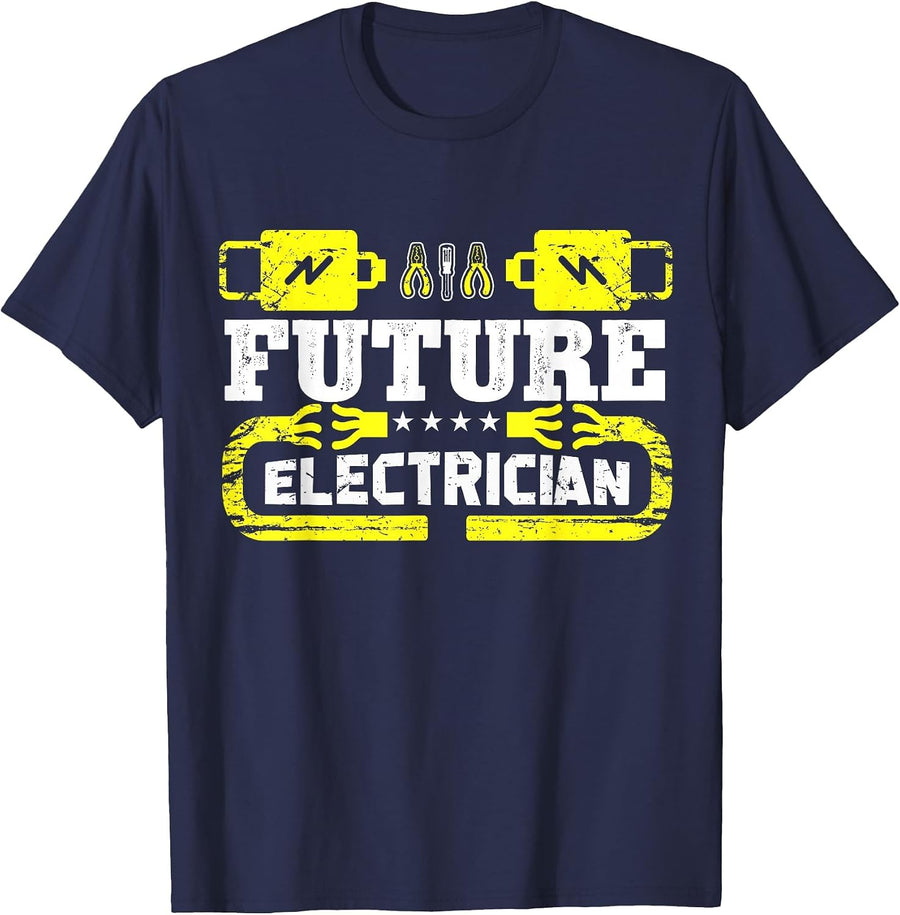 Future Electrician Apprentice in Training T-Shirt - Navy Blue