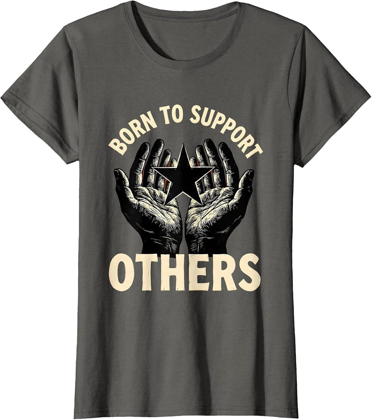 Women's Born to Support Others Paraprofessional Design T-Shirt - Asphalt Grey