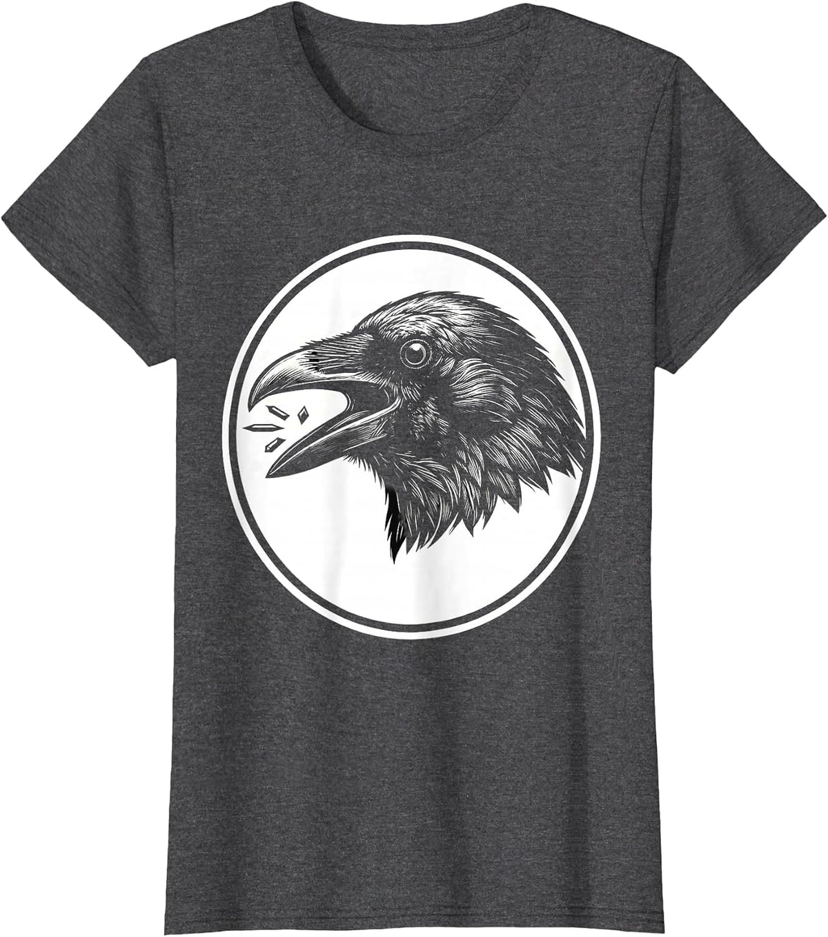 Women's Crow Raven Gothic Bird Humor Vintage T-Shirt - Dark Heather Grey