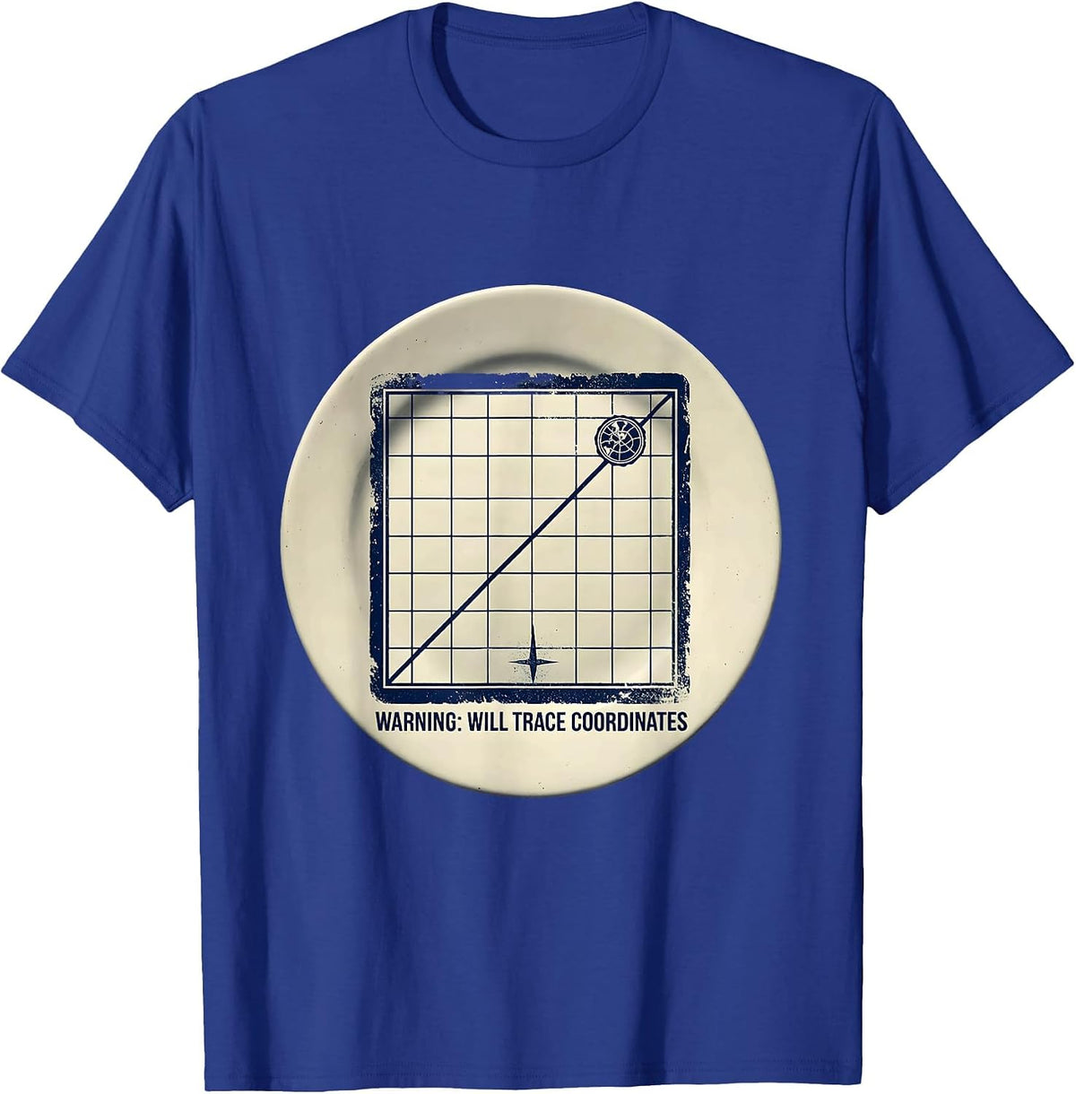 Warning Will Trace Coordinates Funny Geography Teacher T-Shirt - Royal Blue