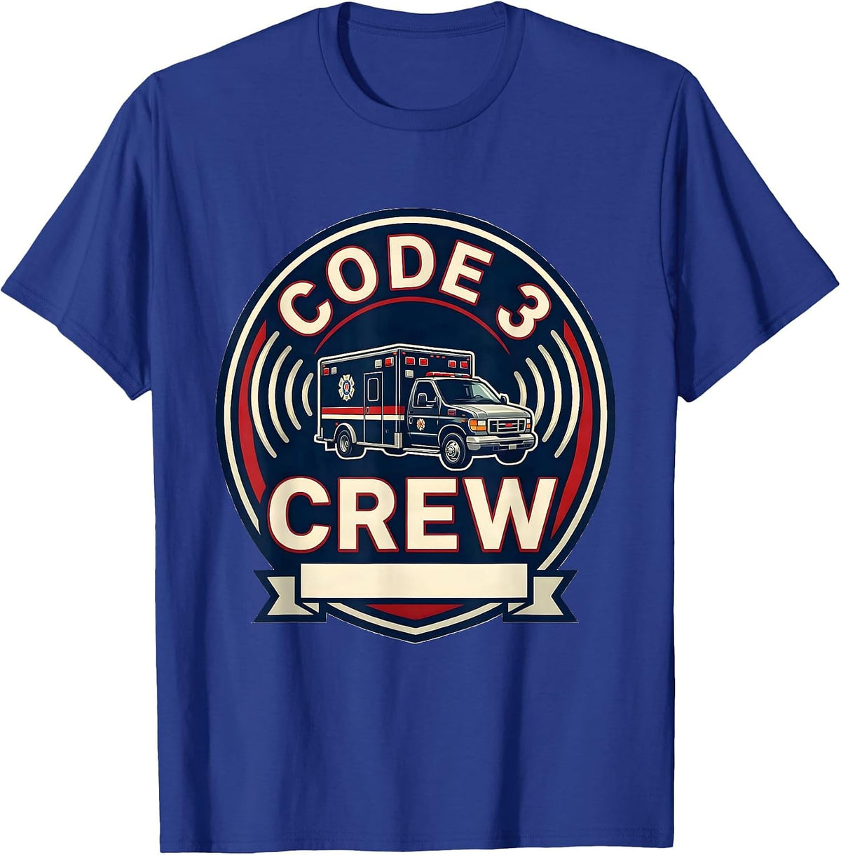 Men's Code 3 Crew EMS Paramedic EMT 911 Dispatcher Humor T-Shirt - Royal Blue