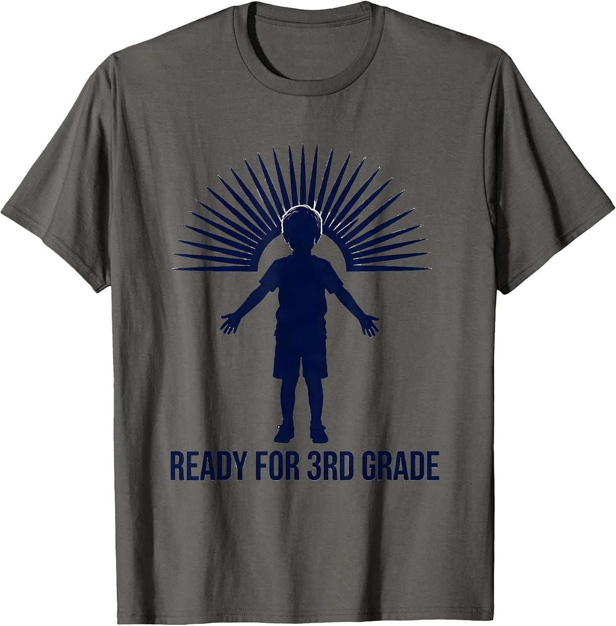 Ready For 3rd Grade Inspirational Teacher Student T-Shirt - Asphalt Grey