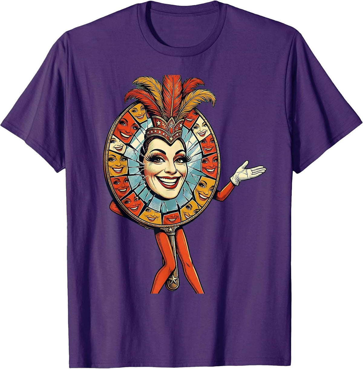 Men's Showgirl Shattered Mirror Reflection Art T-Shirt - Purple