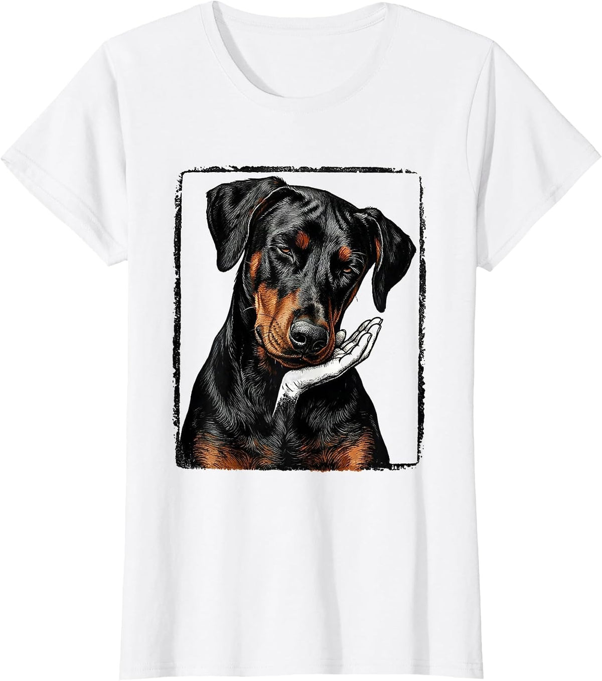 Doberman Stamp Dobie Owner Pride Casual T-Shirt - White