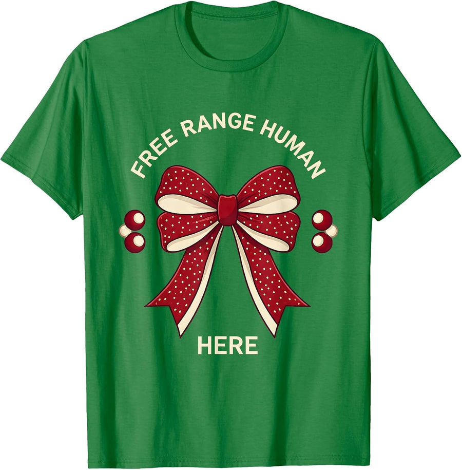 Men's Free Range Human Here Bold Freedom Design T-Shirt - Kelly Green