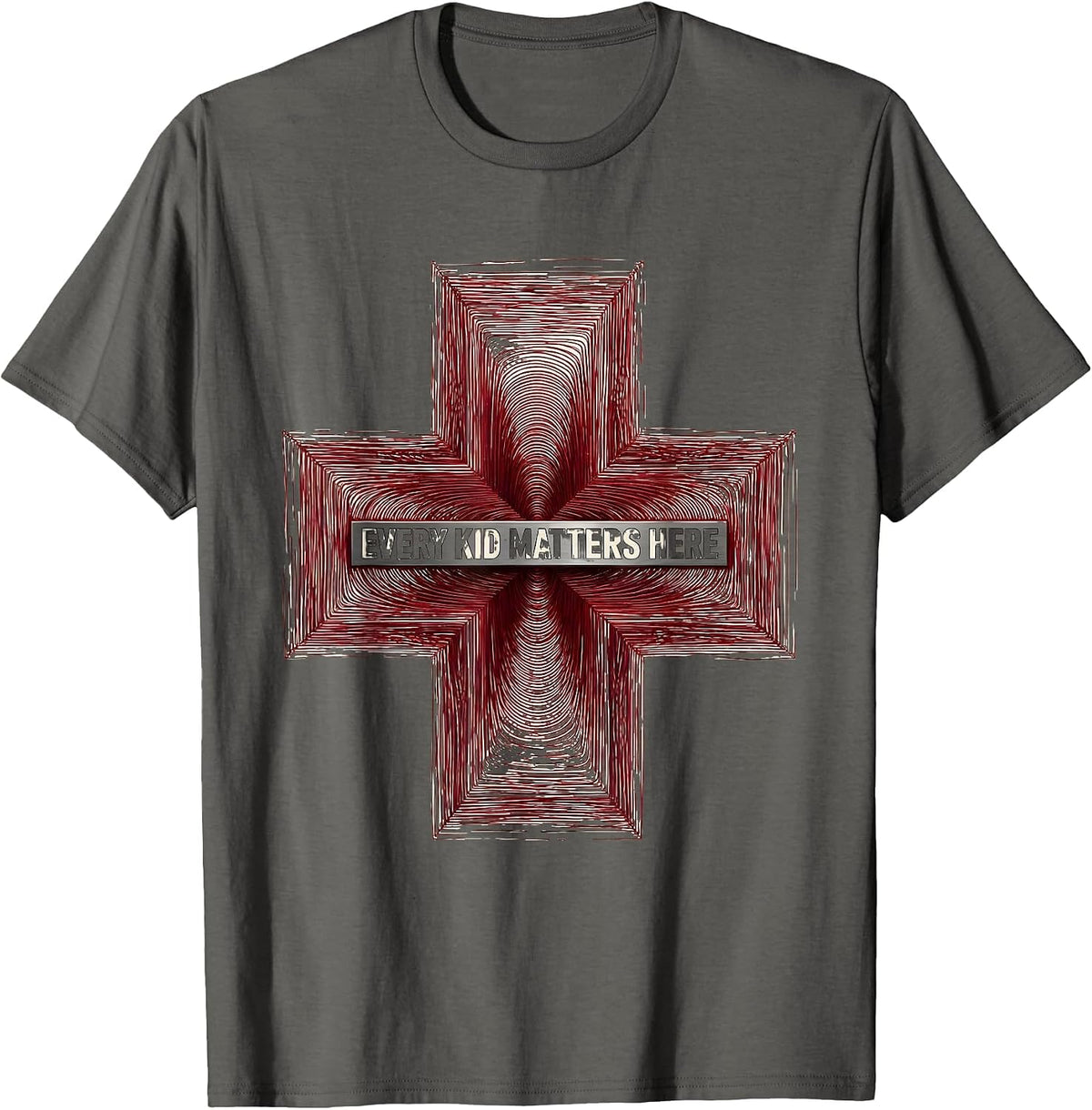 Men's Every Kid Matters Here School Nurse Design T-Shirt - Asphalt Grey