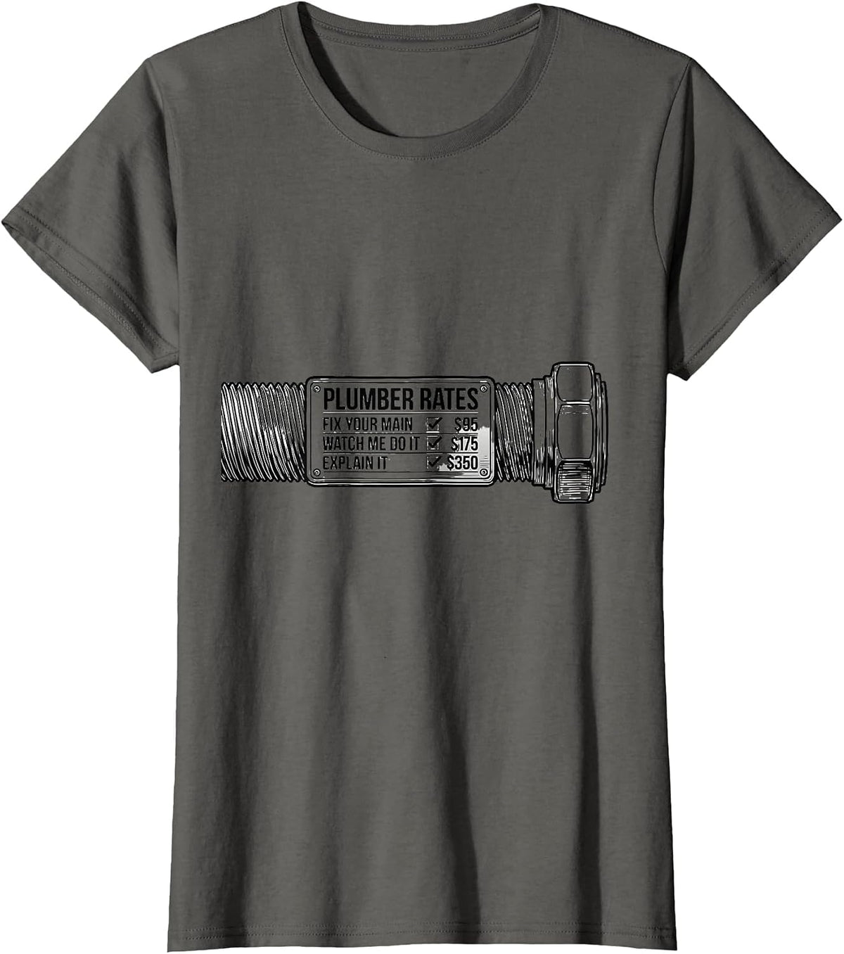Women's Fix Your Main $95 — Watch Me Do It $175 — Explain It $350 T-Shirt - Asphalt Grey
