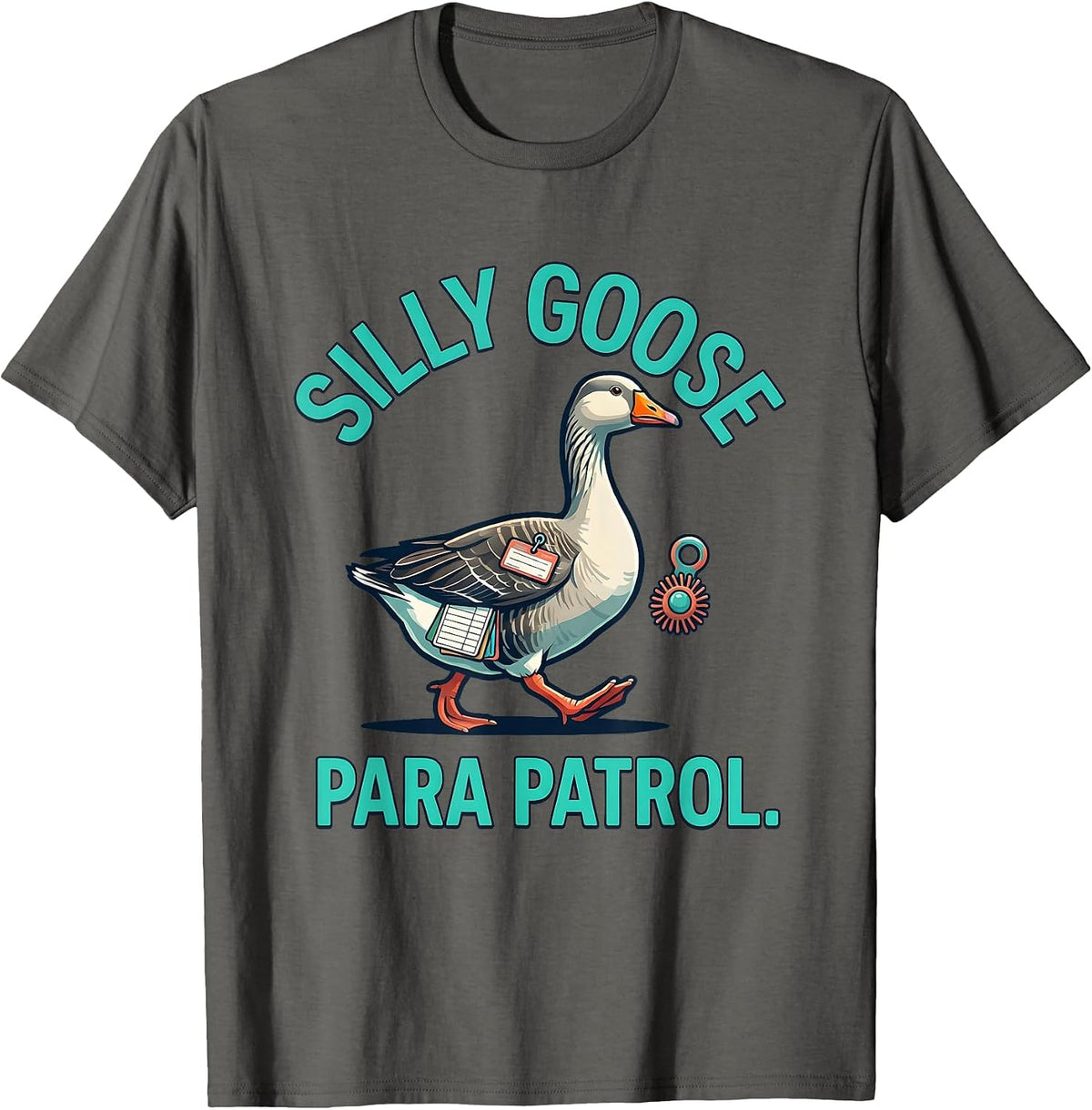 Silly Goose Para Patrol Design T-Shirt - Asphalt Grey