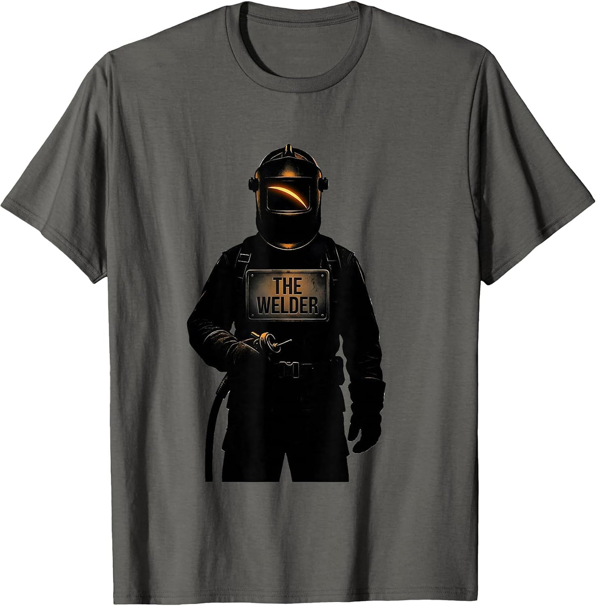 Men's THE WELDER Silhouette Metal Worker Welding Humor T-Shirt - Asphalt Grey