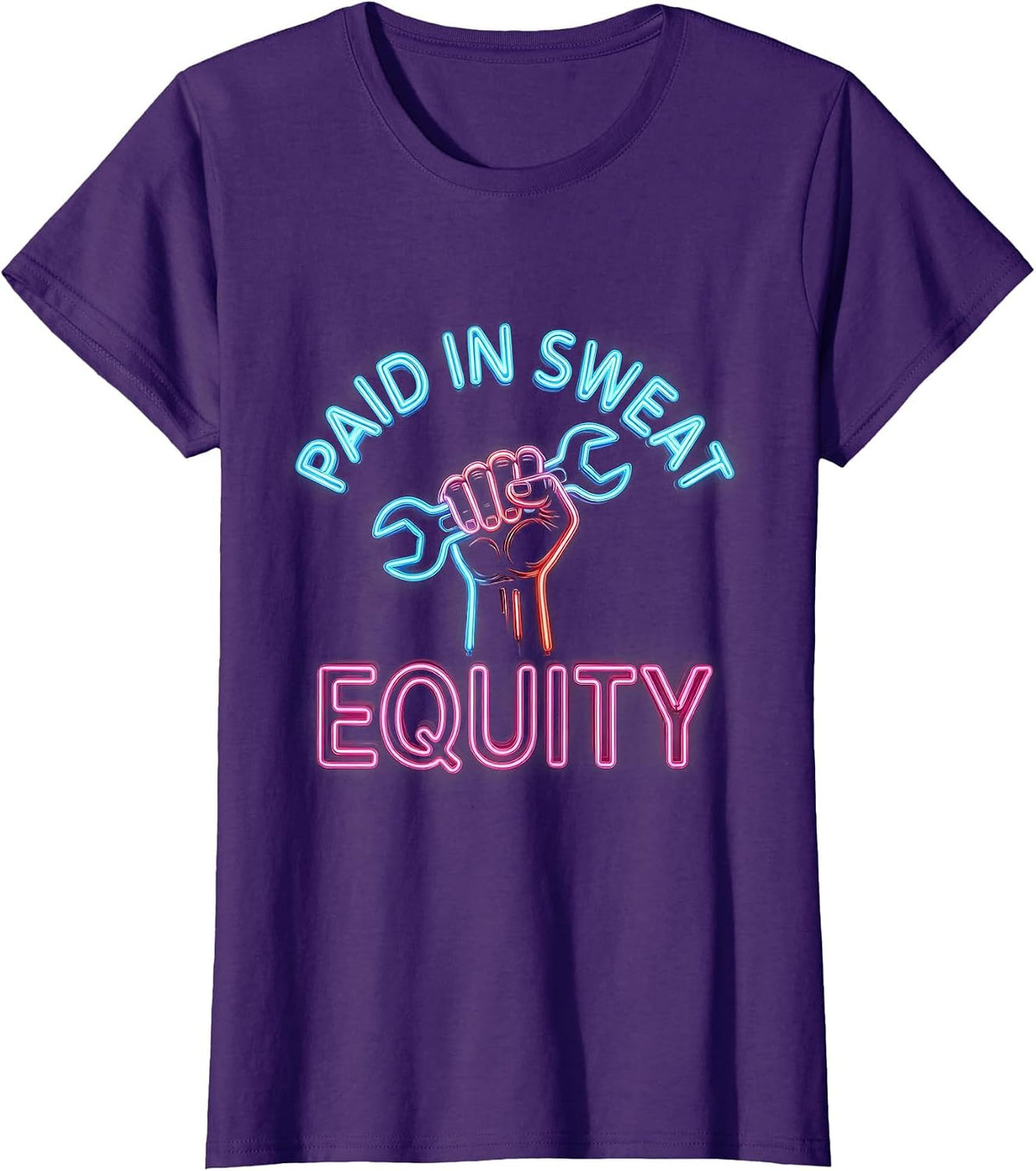 Paid in Sweat Equity Labor Day Design T-Shirt - Purple