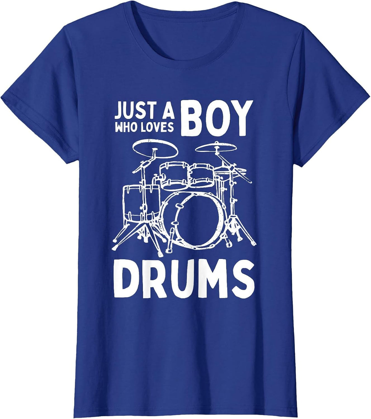 Just A Boy Who Loves to Play Drums Drummer Boys Kids T-Shirt - Royal Blue