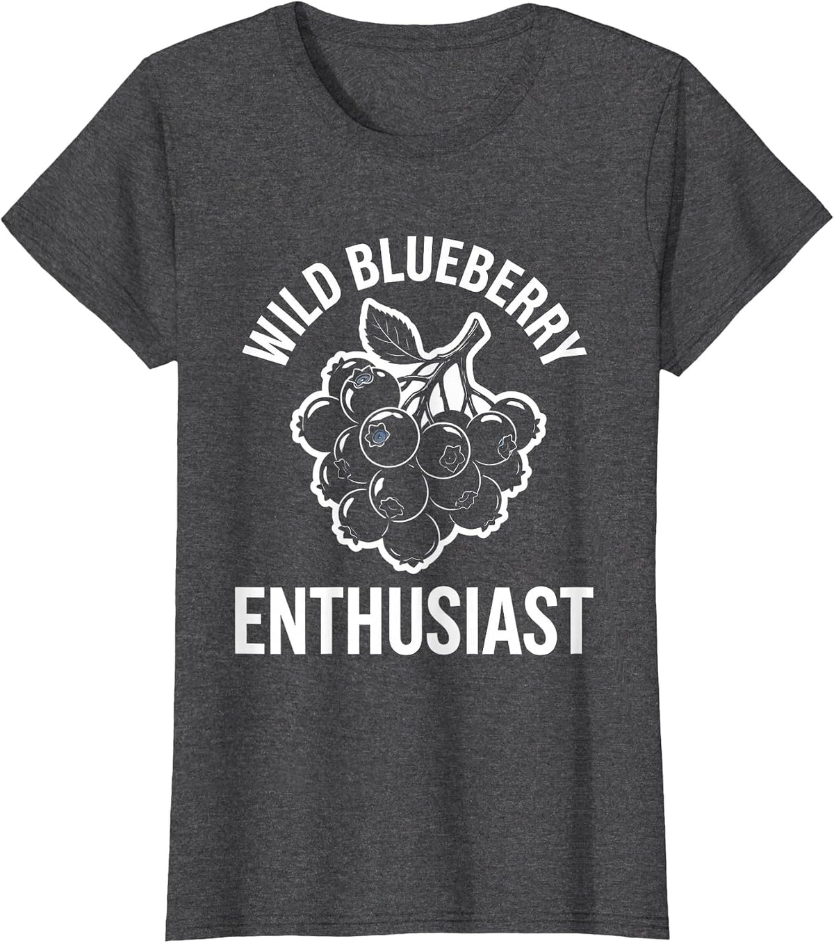 Women's Wild Blueberry Enthusiast Red White and Blueberries T-Shirt - Dark Heather Grey