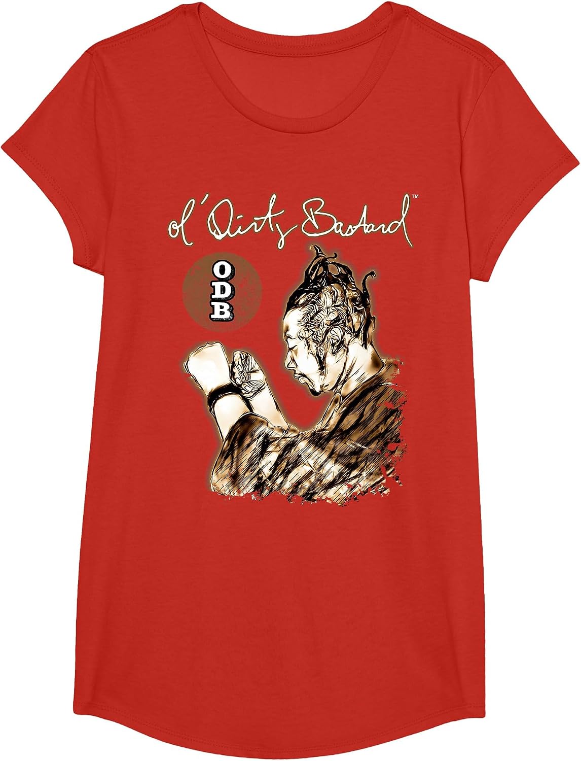ODB Ol Dirty Ba-ard Graffiti Hip Hop 90s Wu Tang Gangsta T-Shirt - Girls Red