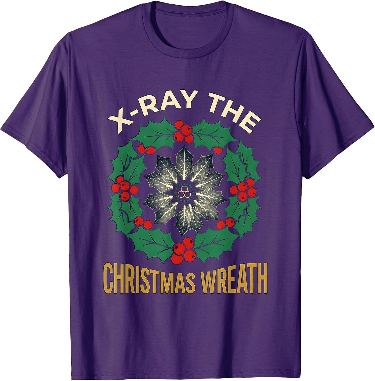 X-Ray The Christmas Wreath Radiology Tech Humor T-Shirt - Purple
