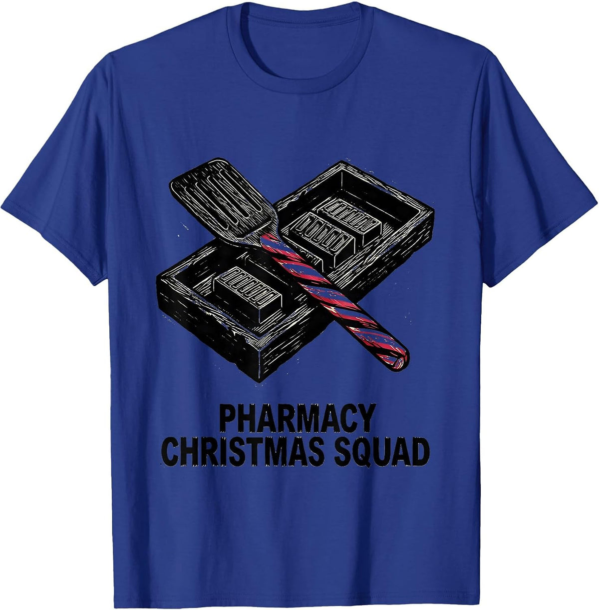 Pharmacy Christmas Squad Funny Pharmacy Tech Matching T-Shirt - Royal Blue