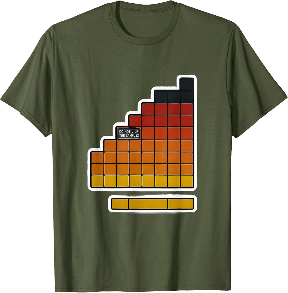 Men's Do Not Lick The Samples Funny Periodic Table Chemistry T-Shirt - Olive Green