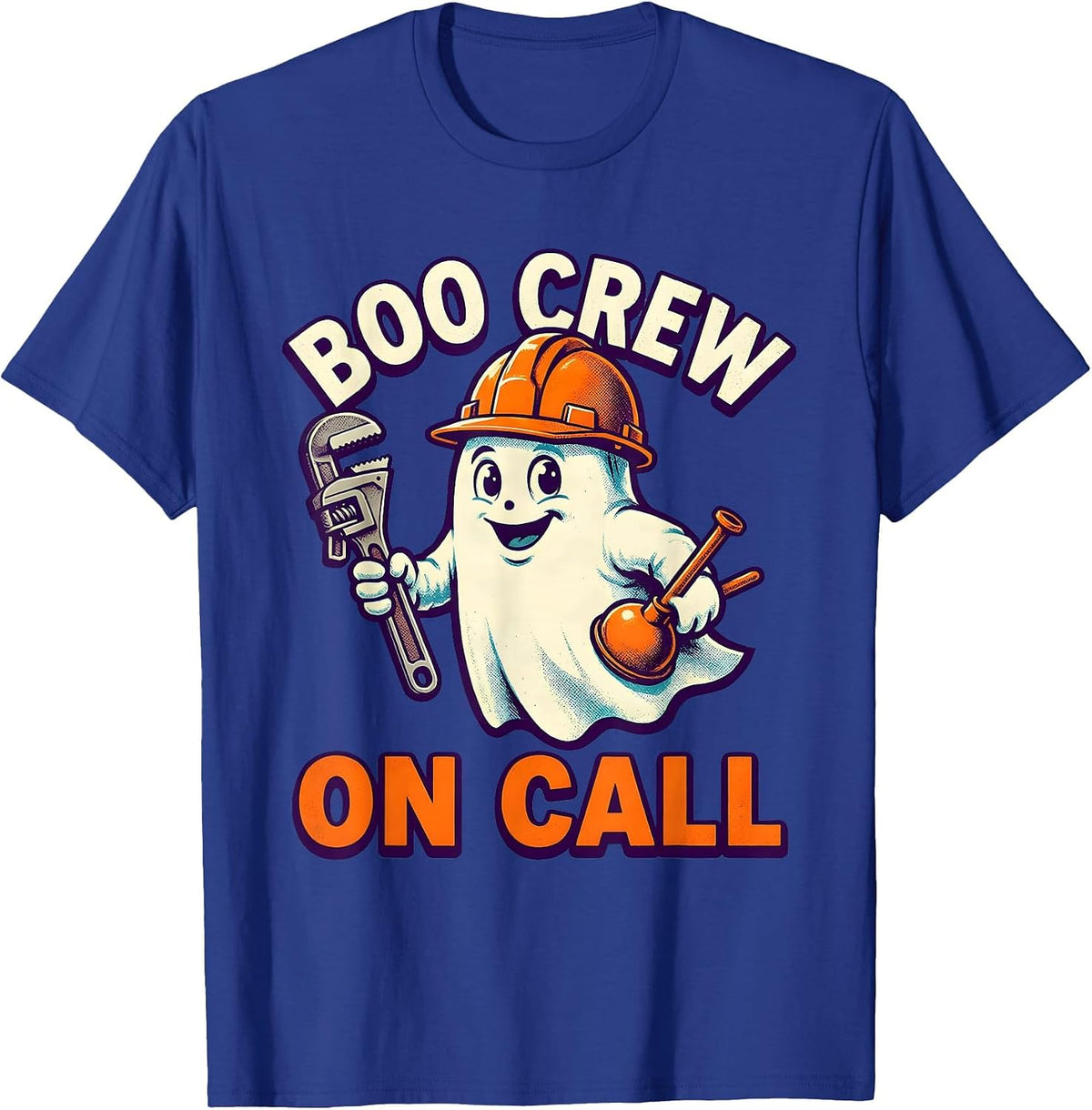 Boo Crew On Call Plumber Halloween Design T-Shirt - Royal Blue