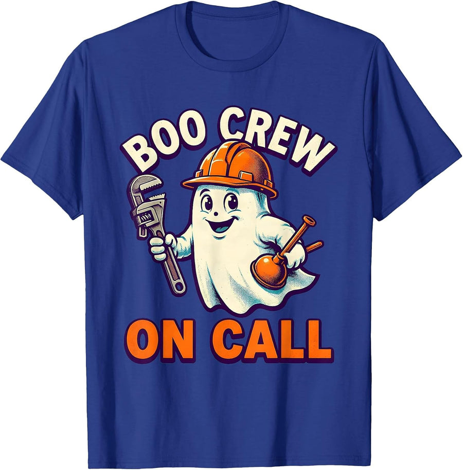 Boo Crew On Call Plumber Halloween Design T-Shirt - Royal Blue
