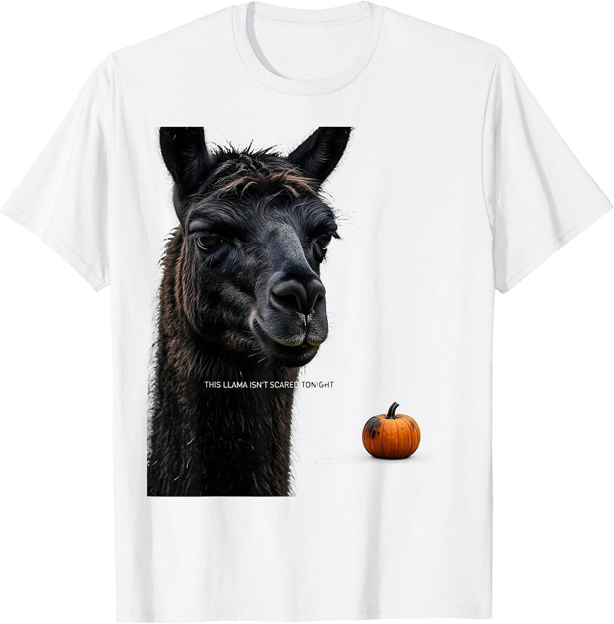 Men's This Llama Isn't Scared Tonight Funny Llama Lover Halloween T-Shirt - White