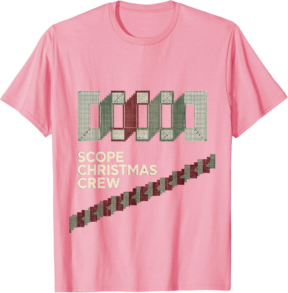 Men's Scope Christmas Crew Gastroenterology Nurse Endoscopy Tech T-Shirt - Pink